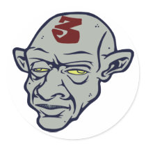 3 Head - Gray stickers by andyhowell 3 Head - Gray stickers