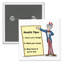 3 Health Tips from Uncle Sam buttons