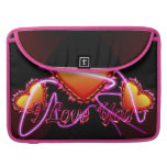 3 Heart I love you sign with reflection Sleeves For Macbooks