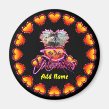 3 Hearts Be My Valentine neon sign Refrigerator Magnets