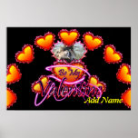 3 Hearts Be My Valentine neon sign Print