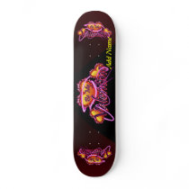 3 Hearts Be My Valentine neon sign Skateboard