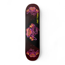 3 Hearts Happy Valentine's Day neon sign Skate Board