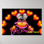 3 Hearts Heart Breaker neon sign Posters