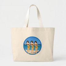 3 Hulas on beach Bags