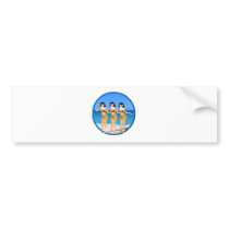 3 Hulas on beach bumper stickers