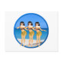 3 Hulas on beach Postcard