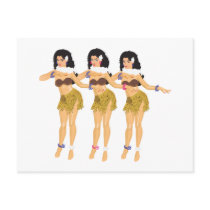 3 Hulas postcards
