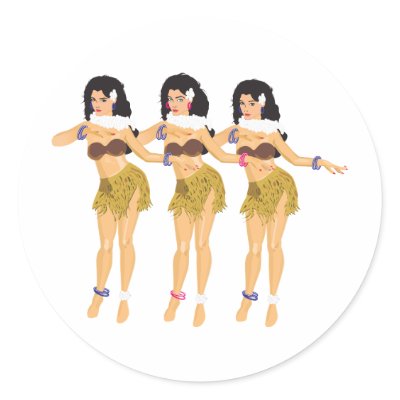 3 Hulas Round Sticker by frengi