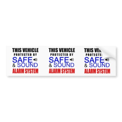 3 in 1 Fake Alarm System Sticker for your car! Bumper Sticker by angelhair0