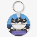 3 in the Tub - Cat Keychain