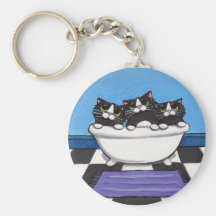 3 in the Tub - Cat Keychain