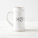 3 initial letter monogram bachelor beer stein mug mug