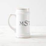 3 initial letter monogram bachelor beer stein mug