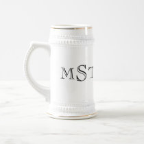 3 initial letter monogram bachelor beer stein mug