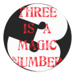 3 is a Magic Number Round Stickers