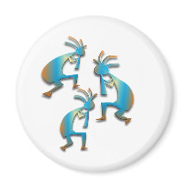 3 Kokopelli #21 Refrigerator Magnets