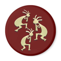 3 Kokopelli #57 Refrigerator Magnet