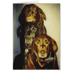 "3 Labradors" Greeting Card