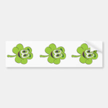 3 Leaf Clover Cartoon Bumper Sticker