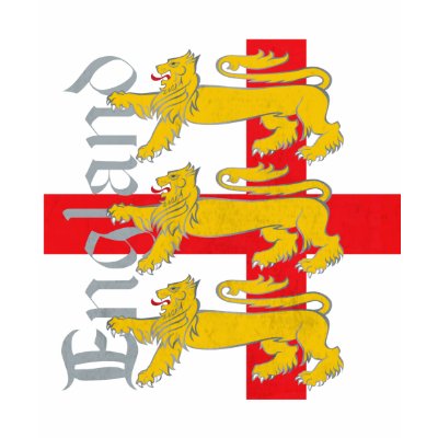 3 Lions on St George's Cross T Shirt by RawRock