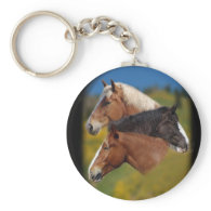 3 mare heads key chain
