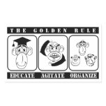 3 monkeys educate agitate organize sticker