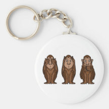 3 Monkeys, See no evil, Hear no evil, See no evil Keychain