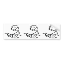 3 Newspaper Guy Bumper Sticker