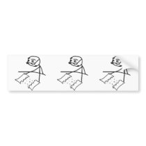 3 Newspaper Tear Guy Bumper Sticker