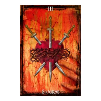 3 of Swords Tarot Print print