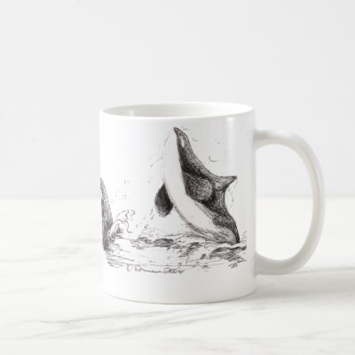 3 Orcas Playing Basic Mug by acspugetsound