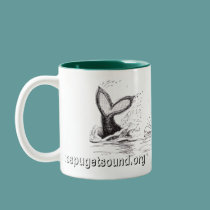 3 Orcas Playing Two-Toned Mug