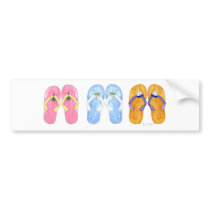 3 Pairs of Flip-Flops Bumper Stickers bumper stickers by ginyhogan 3 Pairs of Flip-Flops Bumper Stickers bumper stickers