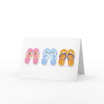 3 Pairs of Flip-Flops Cards by ginyhogan