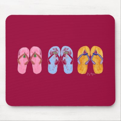 3 Pairs of Flip-Flops Mousepad by ginyhogan