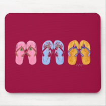 3 Pairs of Flip-Flops Mousepad by ginyhogan 3 Pairs of Flip-Flops Mousepad