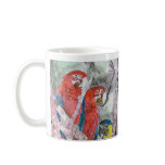 3 parrots bird animal wildlife zoo watercolor art coffee mugs