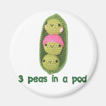 3 Peas in a Pod Fridge Magnet