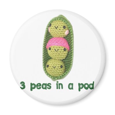 3 Peas in a Pod Fridge Magnet by Apple888