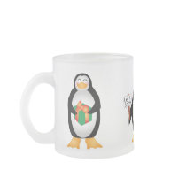 3 penguins on frosted mug