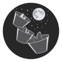 3 Pet Wolves Moon Stickers