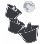 3 Pet Wolves Moon t-shirts