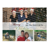 3 photo opaque modern photo card postcards