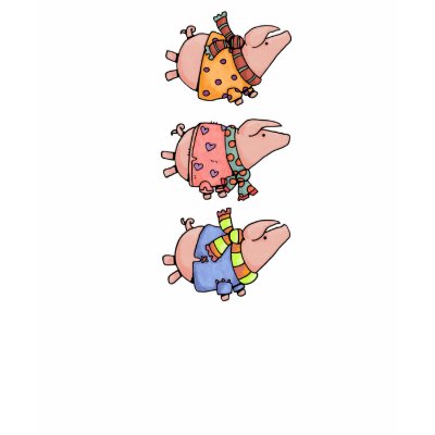 3 piggies in sweaters tee shirt by cfkaatje