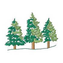 3 Pine Trees Embroidered Polo Shirt