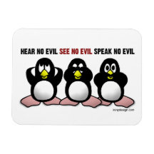 3 pingüinos sabios iman de vinilo