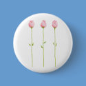 3 Pink Rosebuds Button by floatinglemons 3 Pink Rosebuds Button