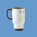3 Pink Rosebuds Travel Mug by floatinglemons 3 Pink Rosebuds Travel Mug