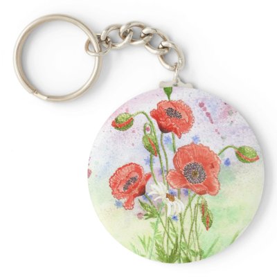 '3 Poppies' Keychain by picklelillysdad